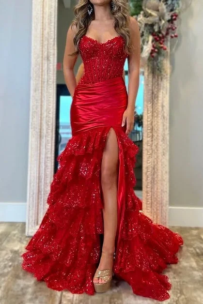 Today’s Deal trendy wrap dresstrendy wrap dressRed Sweetheart Mermaid Lace Tiered Prom Dress Today’s Deal trendy wrap dresstrendy wrap dressRed Sweetheart Mermaid Lace Tiered Prom Dress