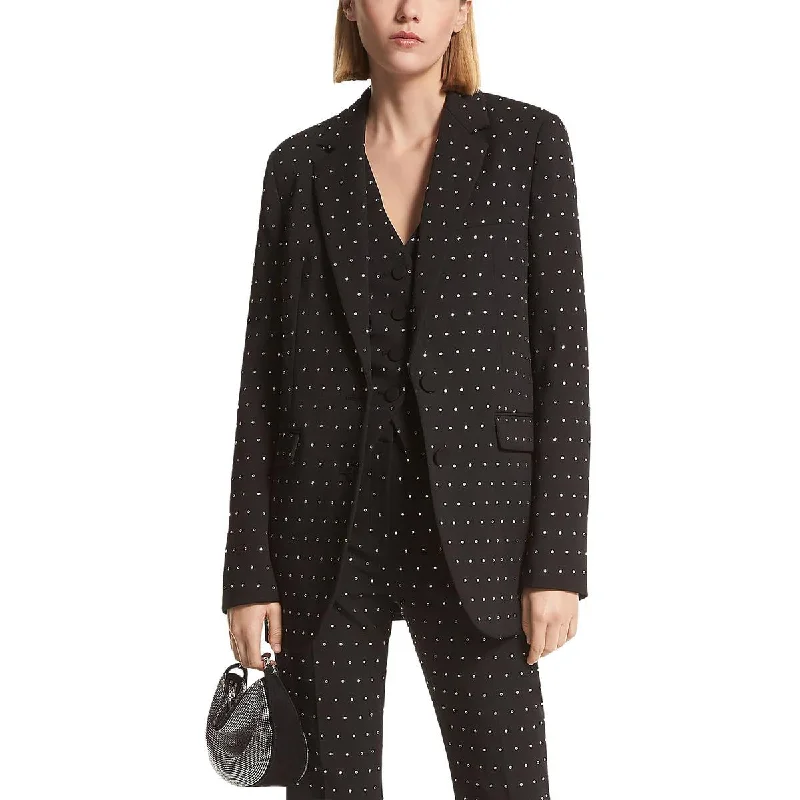 Savings Bonanza padded coatWomens Embellished Pocket Two-Button Blazer
