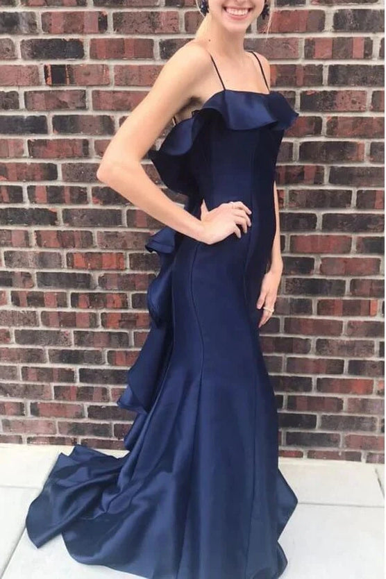 Deep Discounts shift dressshift dressSpaghetti Straps Open Back Ruffled Mermaid Prom Dress Deep Discounts shift dressshift dressSpaghetti Straps Open Back Ruffled Mermaid Prom Dress
